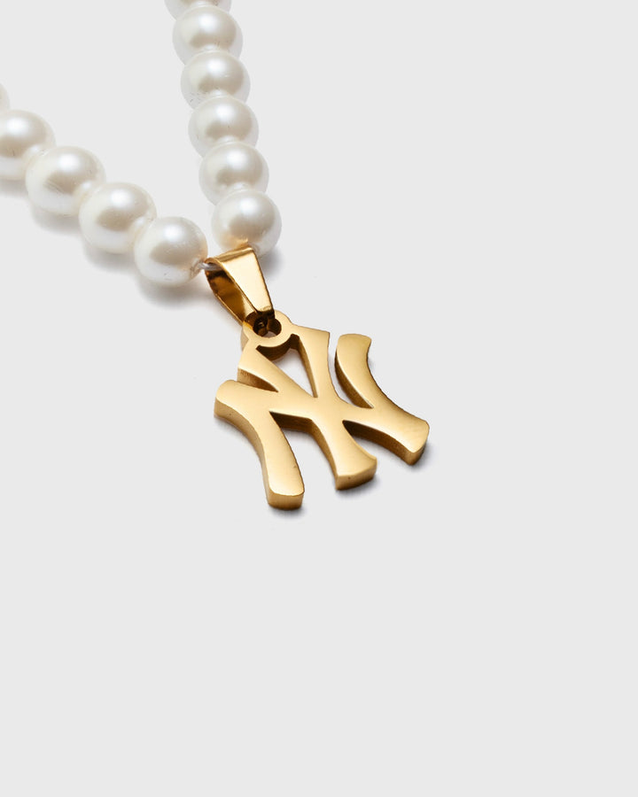 NY Pearl Necklace Gold
