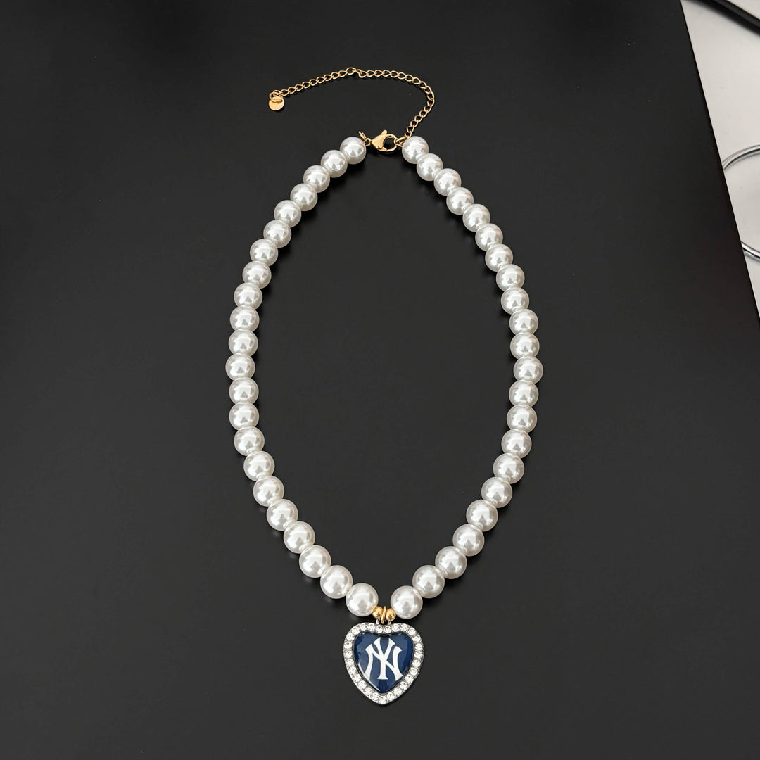 NY Heart Pearl Necklace