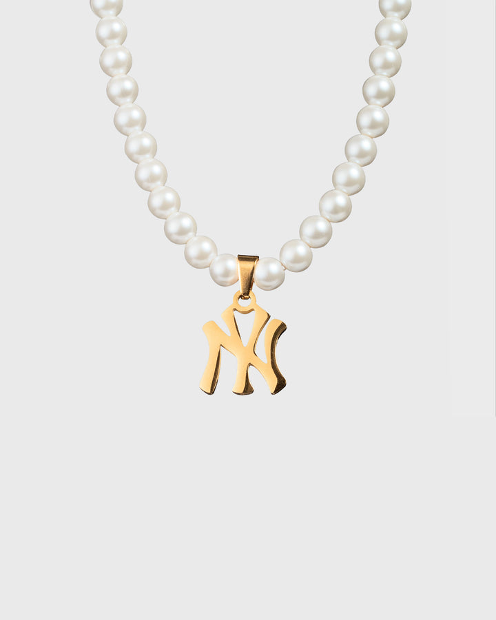 NY Pearl Necklace Gold